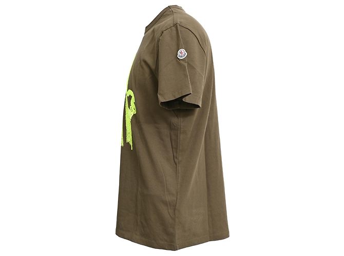 Camiseta Moncler com logo em algodão verde - vista 2