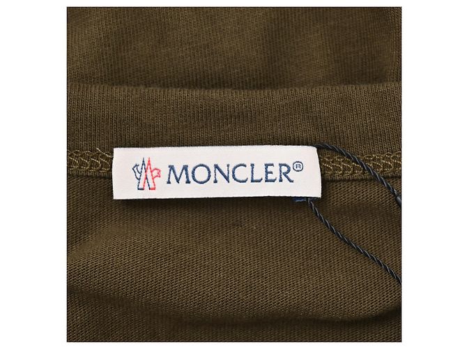 Camiseta Moncler com logo em algodão verde - vista 4