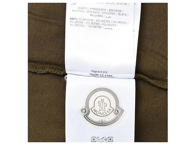 Camiseta Moncler com logo em algodão verde - vista 8