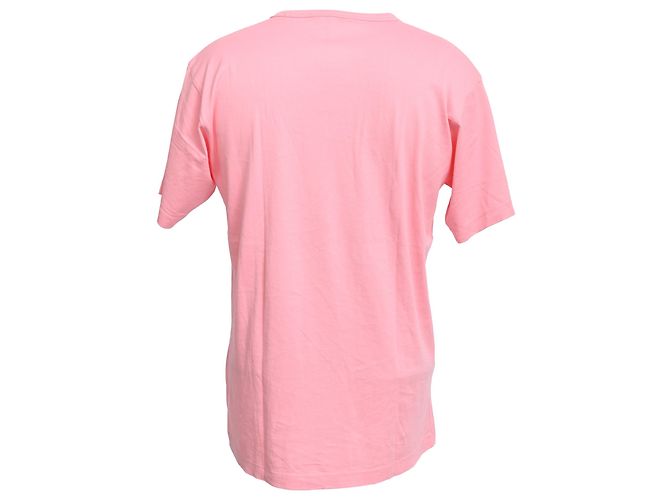 T-shirt Acne Studios Face-Patch Crew Neck in cotone rosa - vista 3