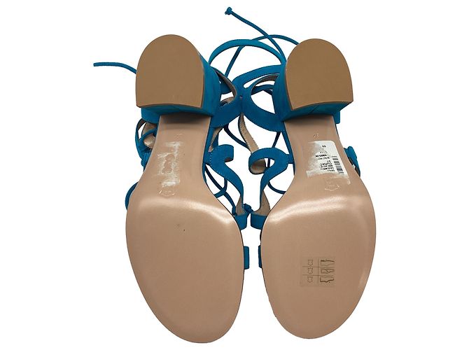 Sandali Artemis con lacci di Gianvito Rossi in scamosciato blu Blu chiaro - vista 8