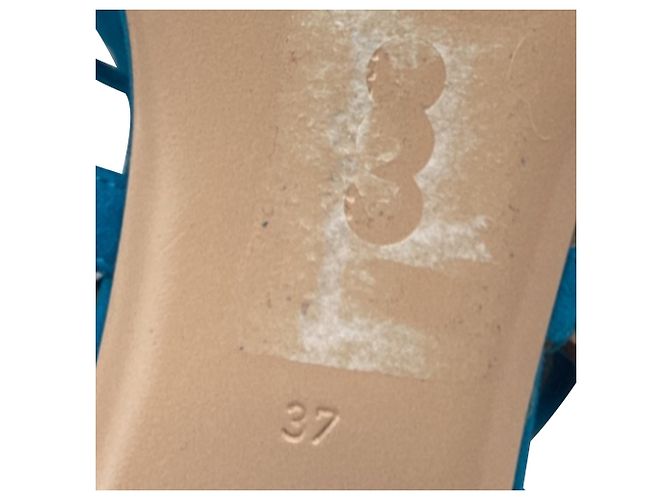 Sandali Artemis con lacci di Gianvito Rossi in scamosciato blu Blu chiaro - vista 9