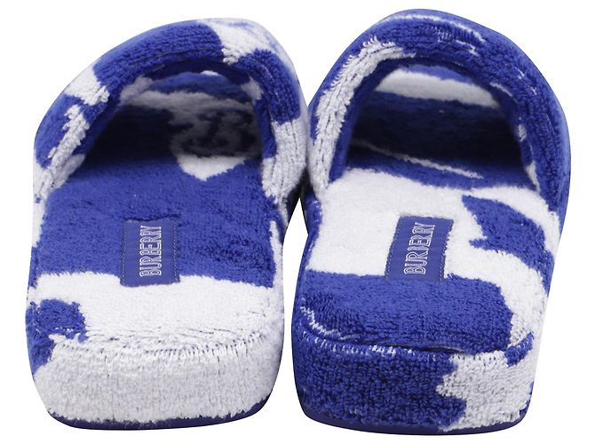 Pantofole Snug in spugna Burberry in cotone blu - vista 5