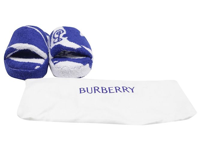 Pantofole Snug in spugna Burberry in cotone blu - vista 6