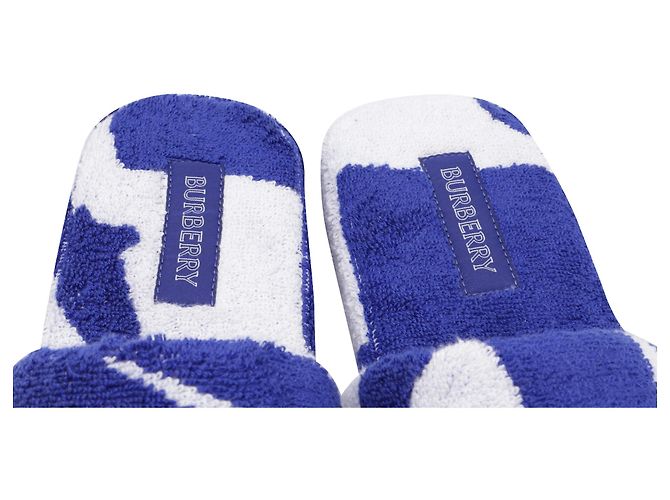 Pantofole Snug in spugna Burberry in cotone blu - vista 7