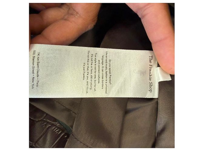 Autre Marque Minifalda con efecto cocodrilo de The Frankie Shop en piel sintética marrón - vista 7