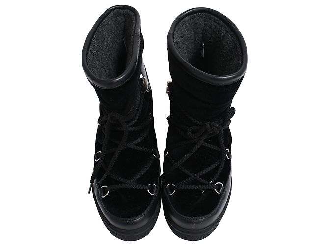 Botas de neve Moncler Stephanie em couro preto - vista 5