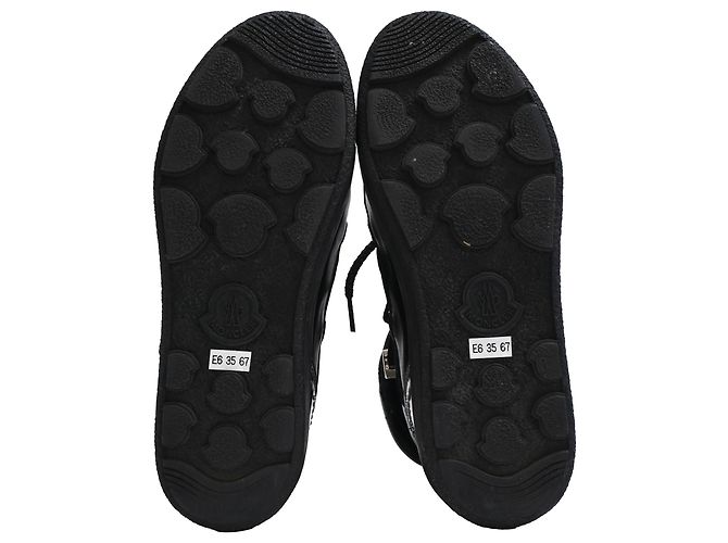 Botas de neve Moncler Stephanie em couro preto - vista 6