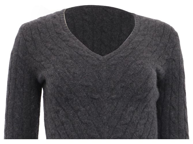 V-Ausschnitt Pullover Ralph Lauren Black Label aus Kaschmir in Anthrazitgrau - Ansicht 2