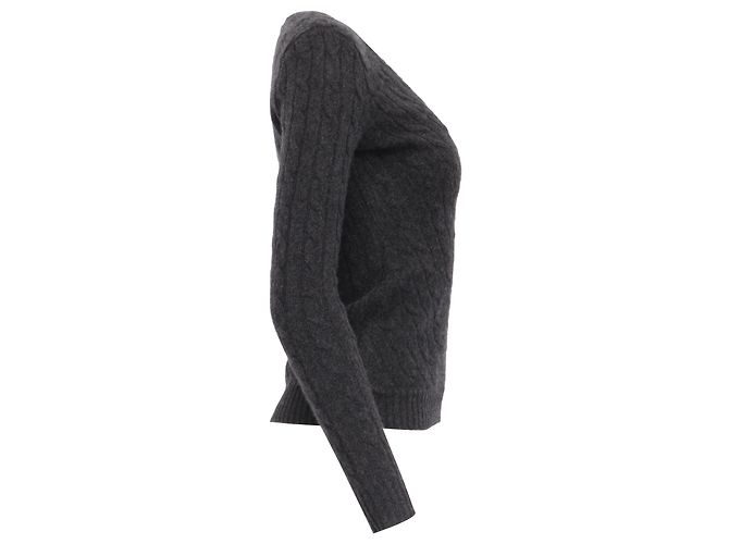 V-Ausschnitt Pullover Ralph Lauren Black Label aus Kaschmir in Anthrazitgrau - Ansicht 3
