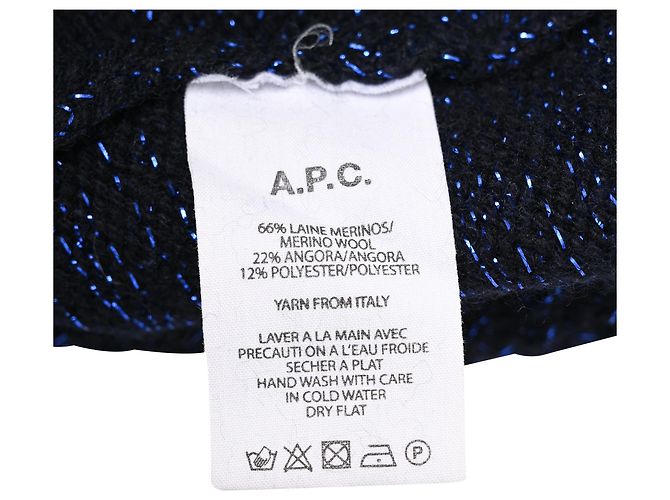 Apc Suéter de malha tricotada A.P.C em lã azul marinho - vista 5
