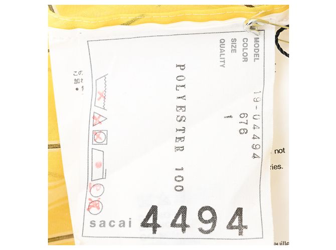 Camisa Sacai de rayas de corte holgado en poliéster amarillo - vista 4