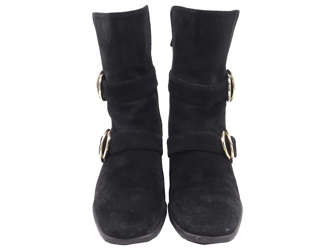 Botines con hebilla Britain de Stuart Weitzman en ante marrón Negro - vista 2