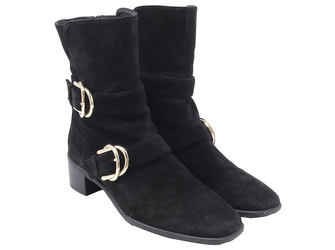 Botines con hebilla Britain de Stuart Weitzman en ante marrón Negro - vista 3