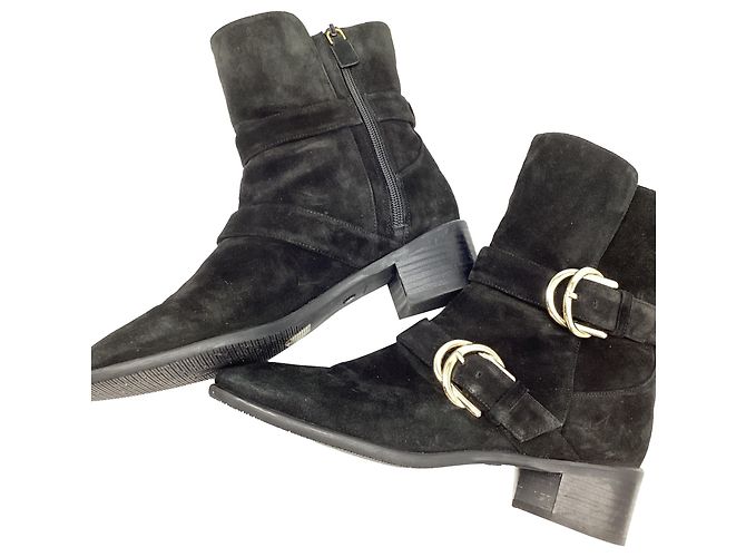 Botines con hebilla Britain de Stuart Weitzman en ante marrón Negro - vista 9