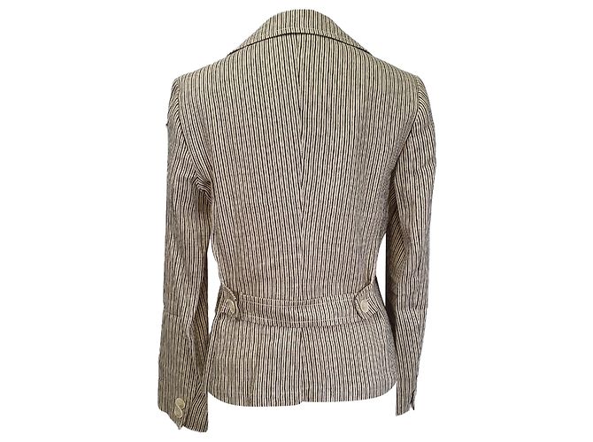 Blazer a rayas Max Mara en algodón beige - vista 3