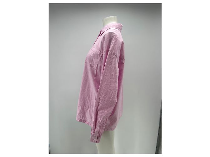 Autre Marque Camisa de rayas de algodón rosa ADANOLA M - vista 3