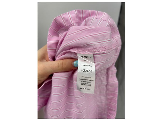 Autre Marque Camisa de rayas de algodón rosa ADANOLA M - vista 6
