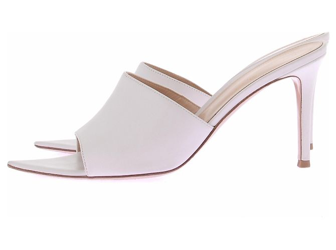 Mule Gianvito Rossi in pelle bianca Bianco - vista 2