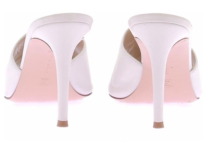 Mule Gianvito Rossi in pelle bianca Bianco - vista 5