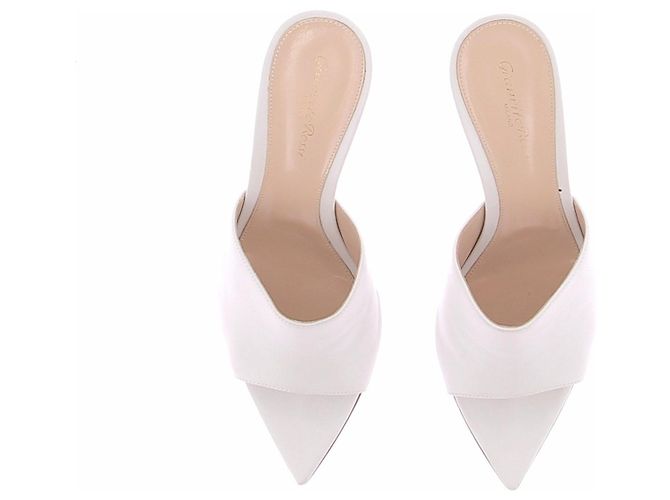 Mule Gianvito Rossi in pelle bianca Bianco - vista 6
