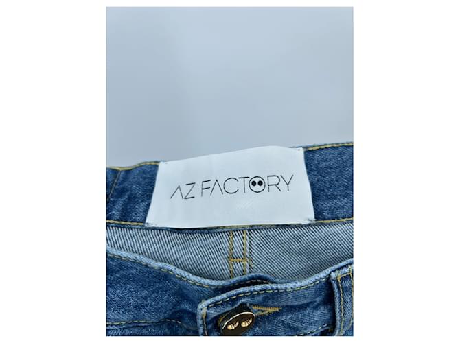 Autre Marque Vaqueros anchos azules de algodón AZ FACTORY - vista 3