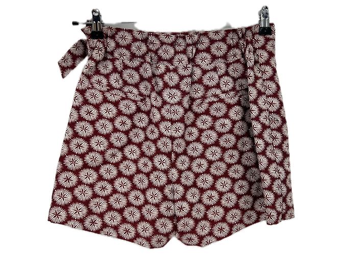 Autre Marque Minifalda burdeos con motivos blancos Roja - vista 2