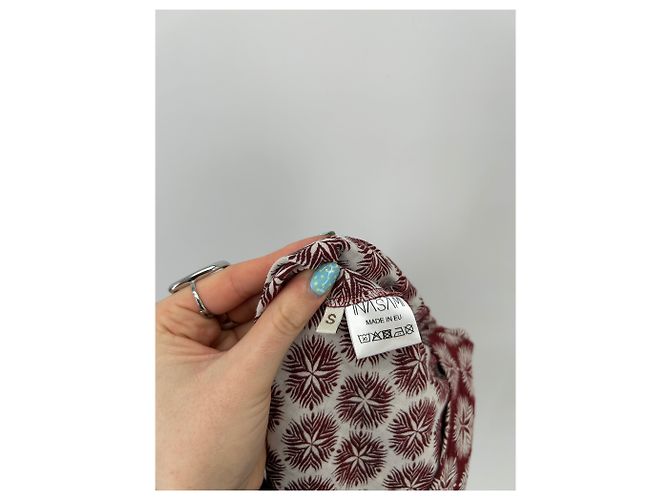 Autre Marque Minifalda burdeos con motivos blancos Roja - vista 5