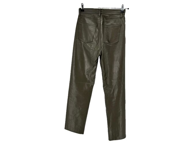 Agolde Pantalones de cuero caqui - vista 2