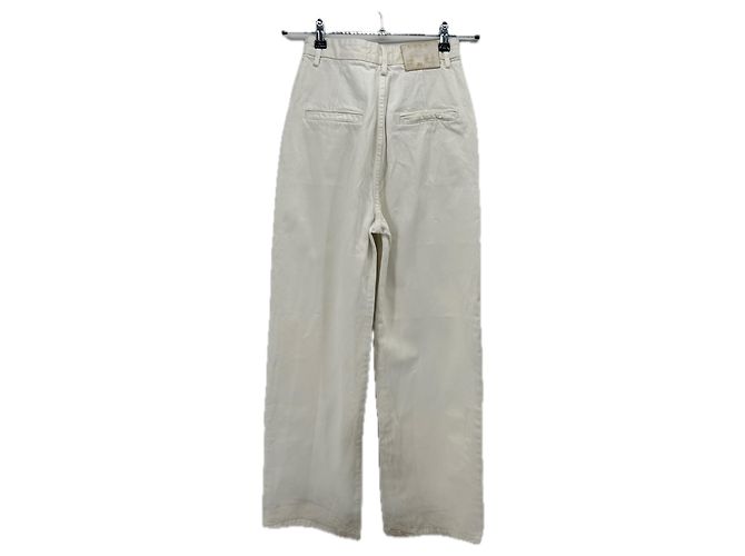 Autre Marque Pantalones blancos de algodón LOULOU DE SAISON Talla 24 - vista 2