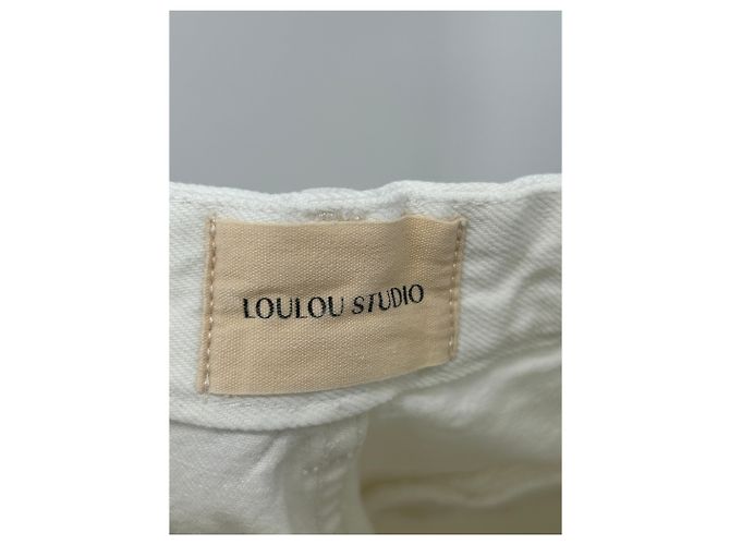 Autre Marque Pantalones blancos de algodón LOULOU DE SAISON Talla 24 - vista 4
