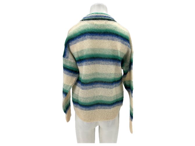 Isabel Marant Etoile Gestrickter Pullover in Creme und Blau gestreift - Ansicht 2