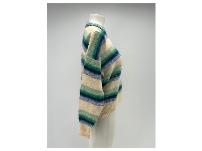 Isabel Marant Etoile Gestrickter Pullover in Creme und Blau gestreift - Ansicht 3