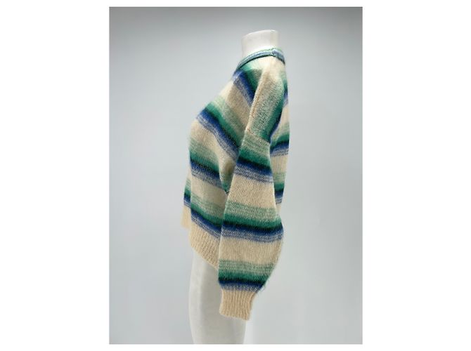 Isabel Marant Etoile Gestrickter Pullover in Creme und Blau gestreift - Ansicht 4