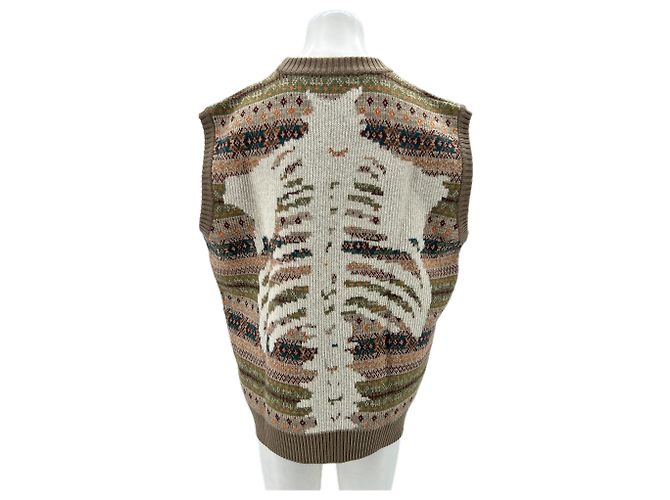 Autre Marque KAPITAL Ärmelloser Wollpullover Beige - Ansicht 2