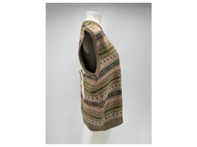 Autre Marque KAPITAL Ärmelloser Wollpullover Beige - Ansicht 3