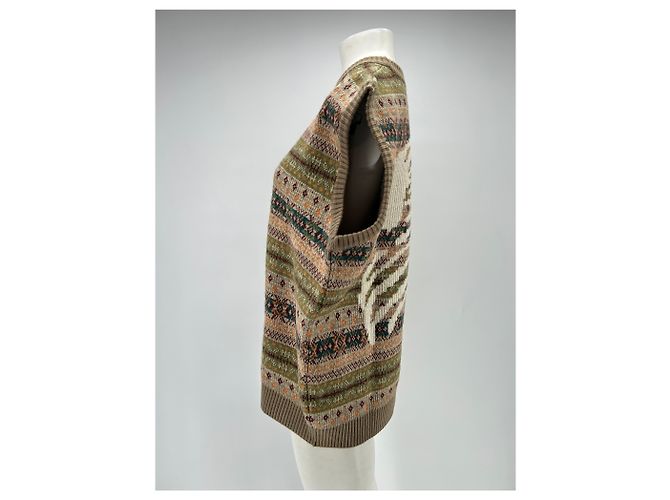 Autre Marque KAPITAL Ärmelloser Wollpullover Beige - Ansicht 4