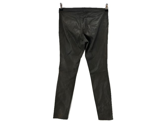 Barbara Bui Pantalones de cuero caqui - vista 2