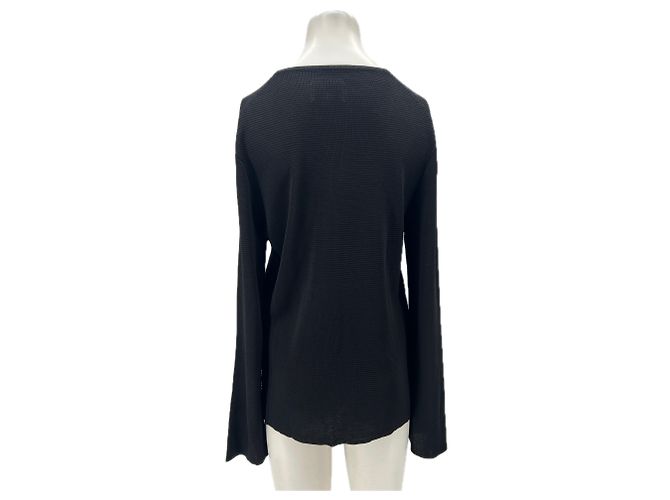 Autre Marque Top negro de cuello en V de viscosa LOULOU DE SAISON - vista 2