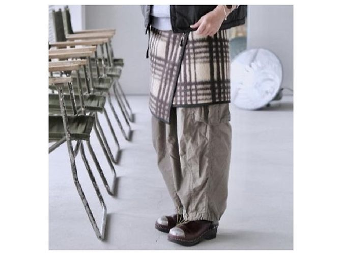 Autre Marque Falda South2 West8 KILT SKIRT PE.AC.M.W Beige - vista 3