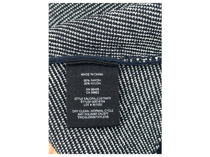 Theory Top lungo tartan blu navy e bianco - vista 6
