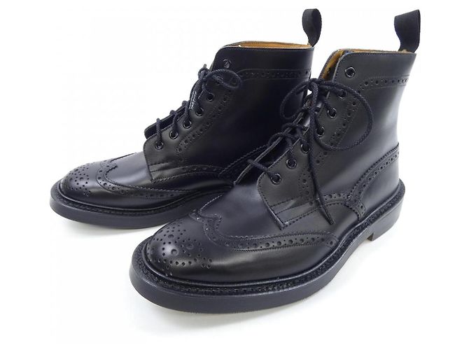 Autre Marque Botas de couro Tricker's Preto - vista 3