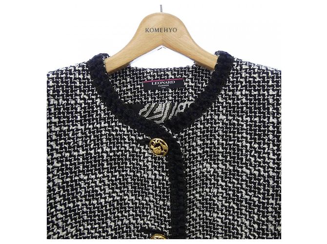 Chaqueta sin cuello Leonard Fashion Negro Blanco - vista 5