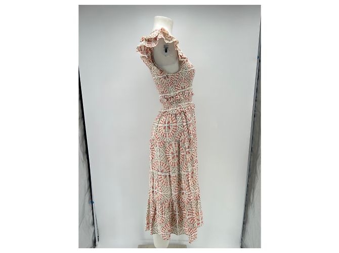 Autre Marque Langes Kleid mit rosa-grauen Mustern Pink - Ansicht 3