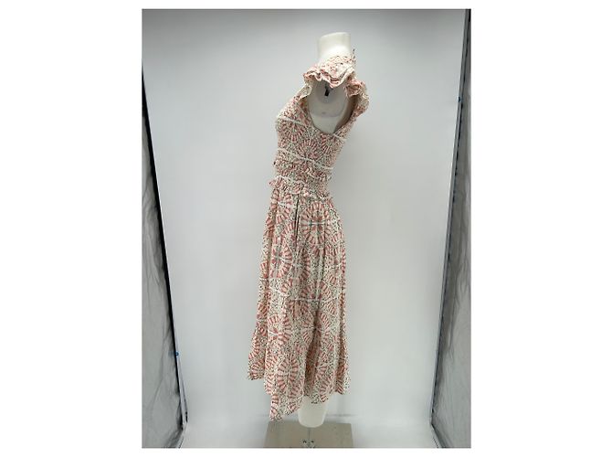 Autre Marque Langes Kleid mit rosa-grauen Mustern Pink - Ansicht 4