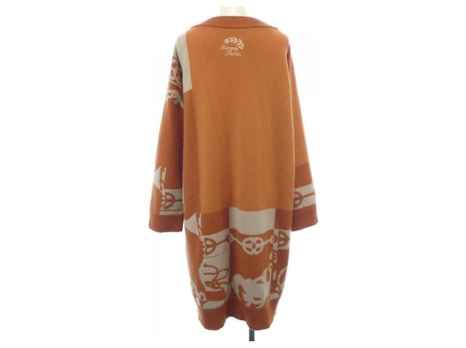 Hermès Hermes Kleid 100% Kaschmir Größe 36 Orange - Ansicht 2