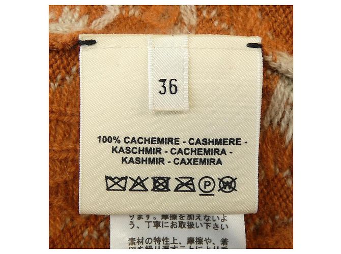 Hermès Hermes Kleid 100% Kaschmir Größe 36 Orange - Ansicht 3