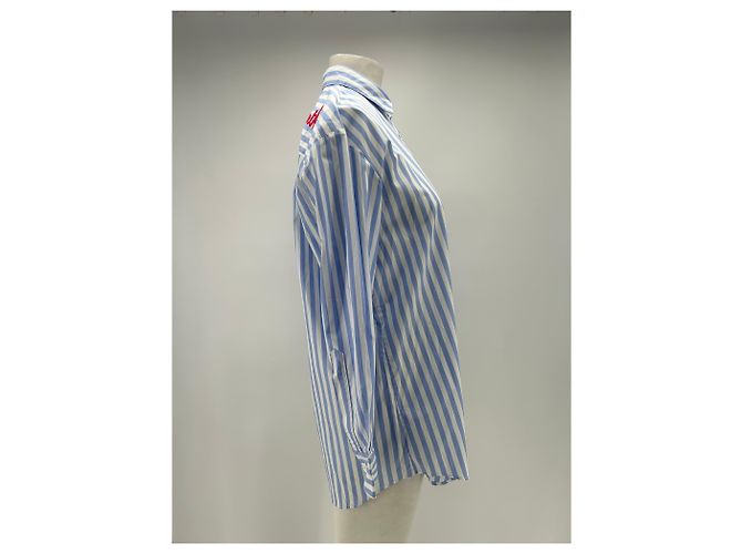 Autre Marque Camisa de rayas azules y blancas, bordado - vista 4
