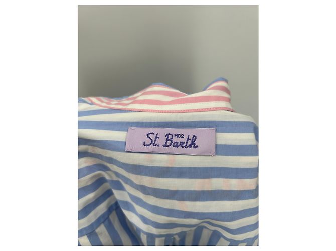 Autre Marque Camisa de rayas azules y blancas, bordado - vista 5