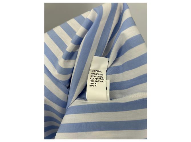 Autre Marque Camisa de rayas azules y blancas, bordado - vista 7